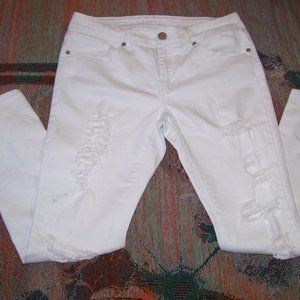 VIP Distressed White Denim Jeans Size 11/12